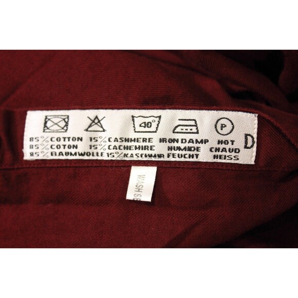 Charles Tyrwhitt Mens Button Down Shirt Long Sleeve Maroon Red Cashmere Blend XL - Picture 9 of 9